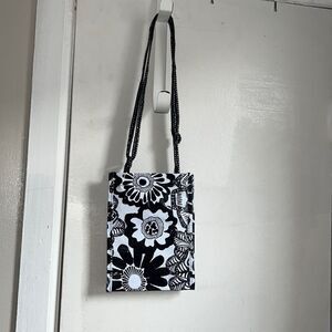 MIXED BAG DESIGNS Black and White Hipster Floral Crossbody